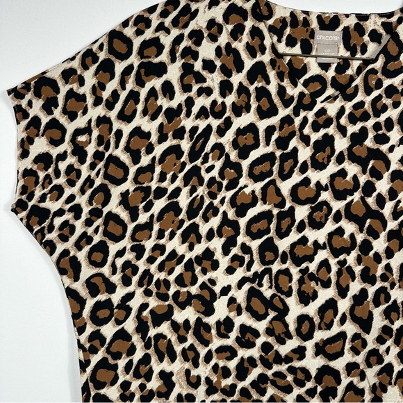 Chico's Petite Leopard Print Tunic Dress Chic Style Size 0 - Picture 2 of 7